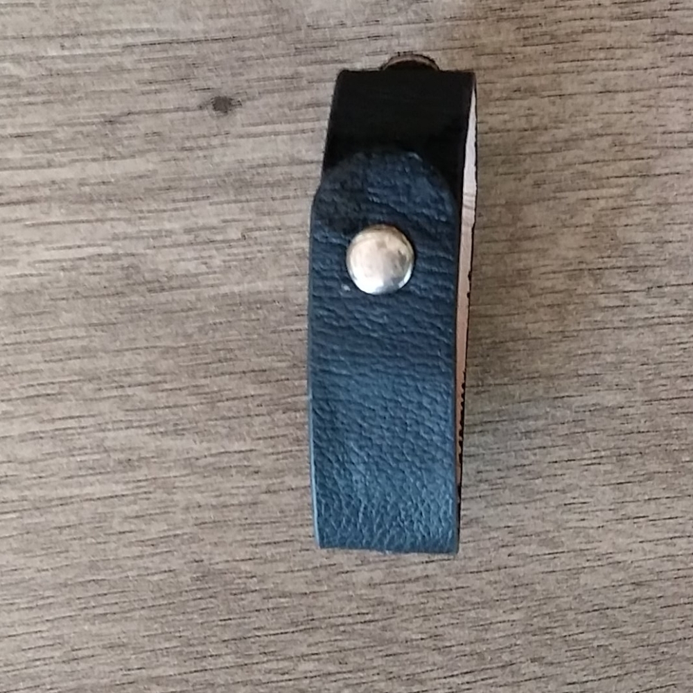 Bracelet π Host Pickπ Black Leather rhinestone - Picture 2 of 3